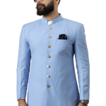 Classic Corn-Flower Blue Achkan for Men | Elegant Ethnic Wear | Jaipurio